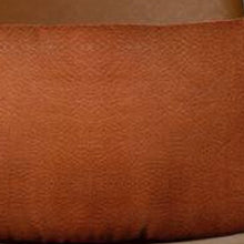 Solid Brown Faux Leather Lumbar Throw Pillow