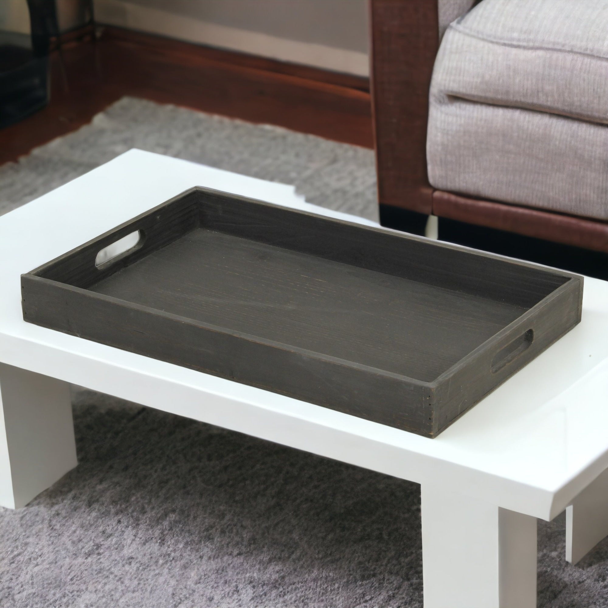 Minimalist Black Wooden Tray