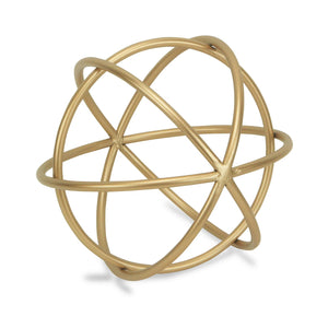 Petite Gold Metal Orb Decorative Sculpture