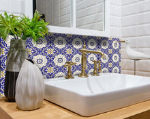 Blue White and Gold Mosaic Removable Tiles - 5