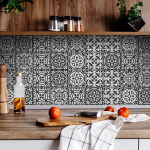 5" X 5" Gray and White Multi  Peel and Stick Removable Tiles