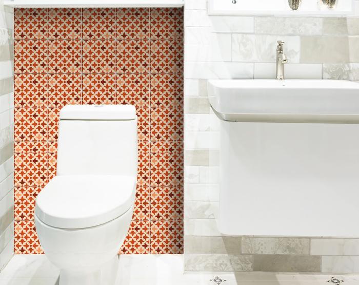 7" X 7" Terra Cotta Tango Peel and Stick Tiles