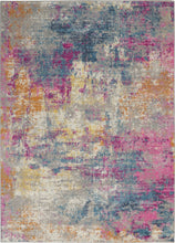 Ivory and Multi Abstract Area Rug - 4’ x 6’