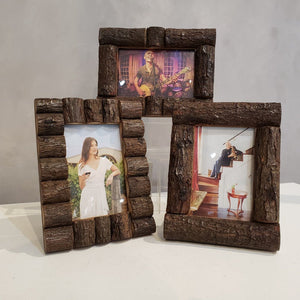 Log Cabin Style Picture Frames - 4" x 6"