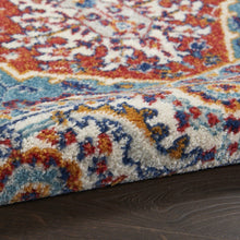 Red and Ivory Medallion Area Rug 4’ x 6’