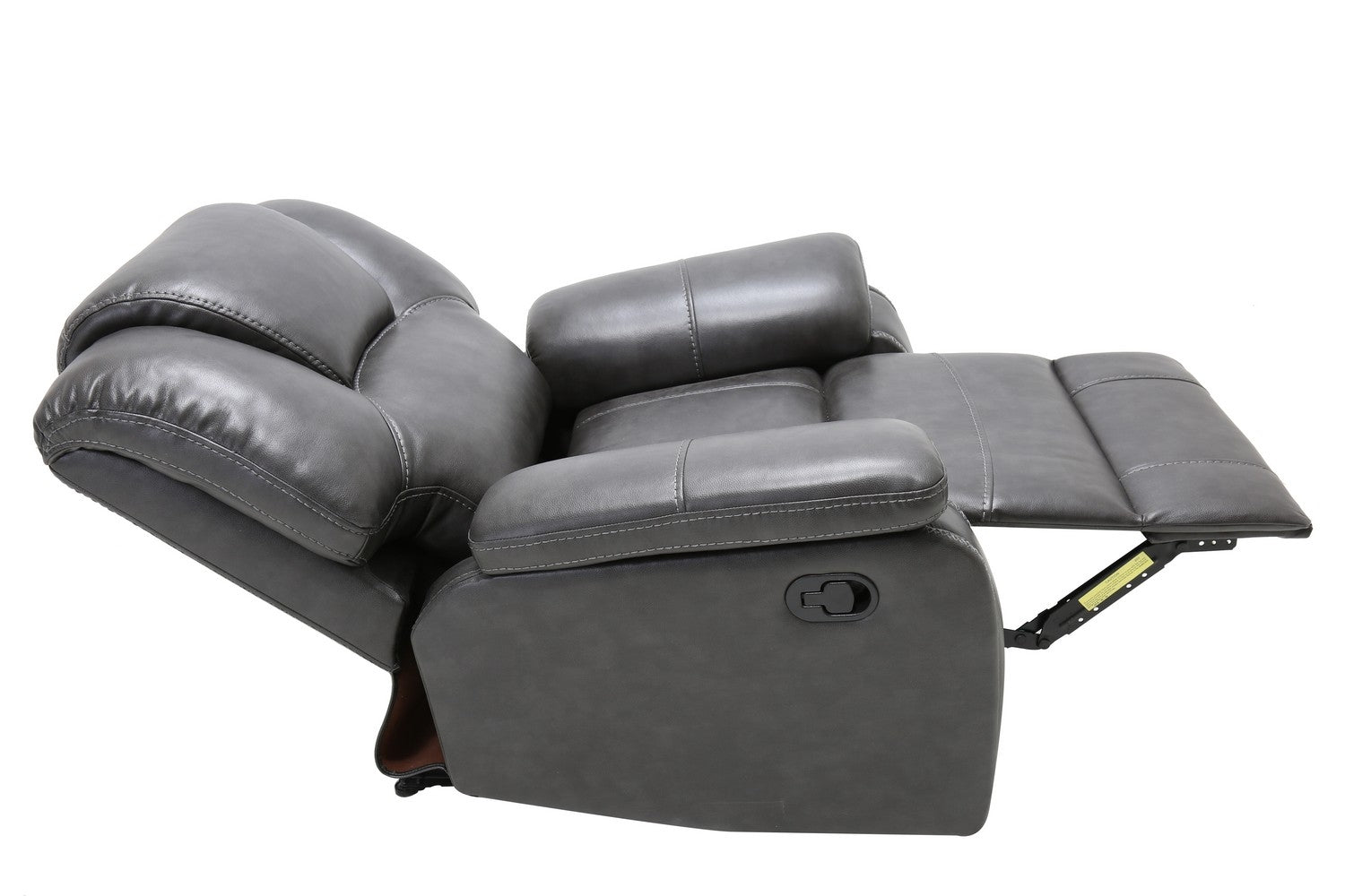 40" Grey Contemporary Leather Reclining Chair