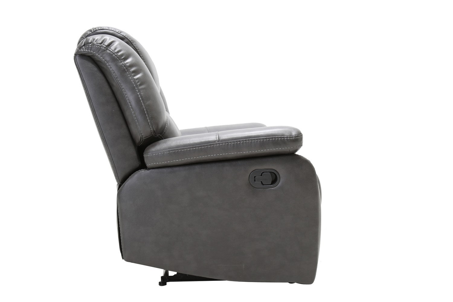 40" Grey Contemporary Leather Reclining Chair