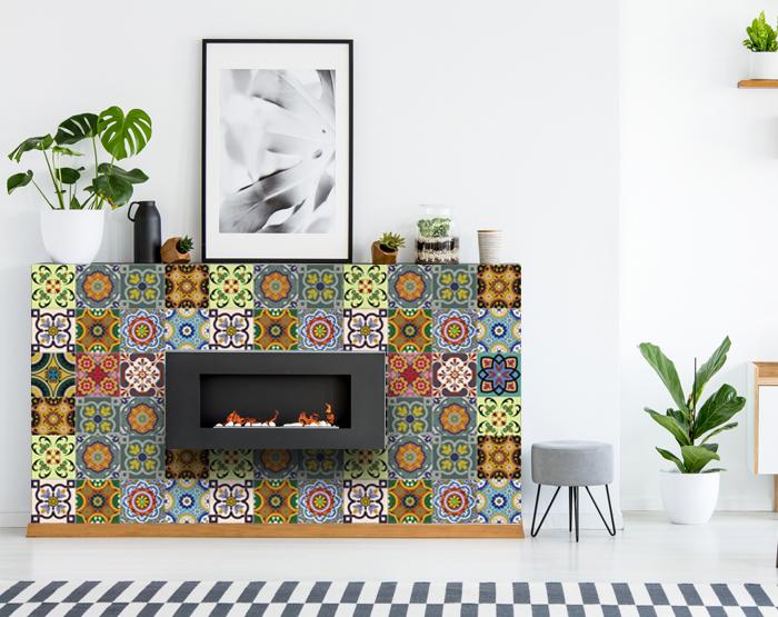 6" X 6" Auguri Flora Peel and Stick Removable  Tiles