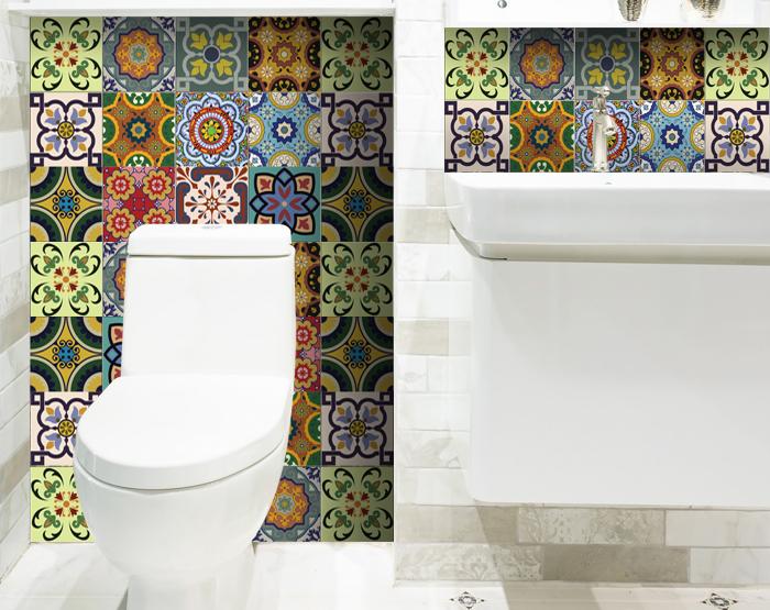 8" X 8" Auguri Flora Peel and Stick Removable  Tiles