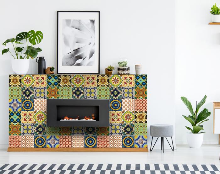 8" X 8" Auguri Mix Peel and Stick Removable  Tiles