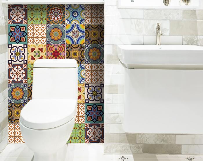 4" X 4" Auguri Geo Peel and Stick Removable Tiles