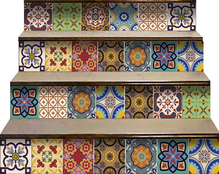 6" X 6" Auguri Geo Peel and Stick Removable  Tiles