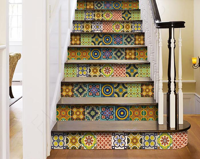 4" X 4" Euro Mosaic Peel and Stick Removable Tiles