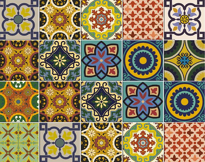 4" X 4" Euro Mosaic Peel and Stick Removable Tiles