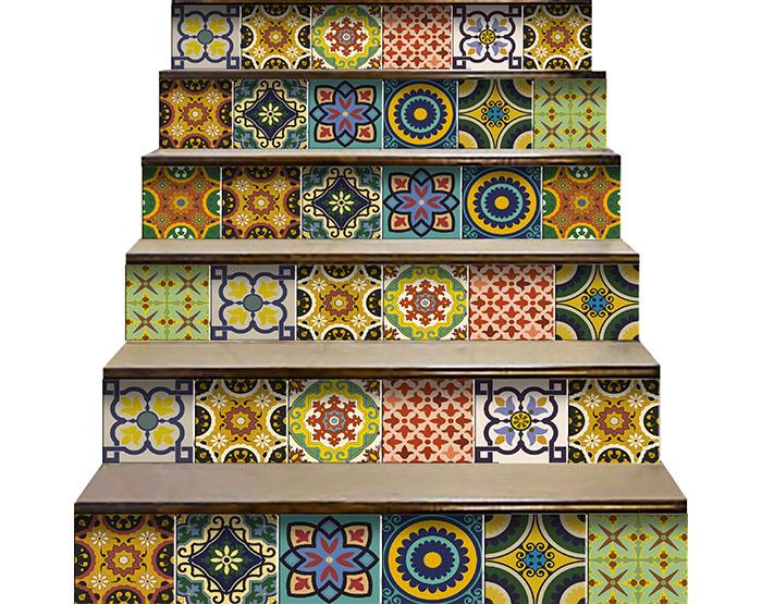 5" X 5" Euro Mosaic Peel and Stick Removable Tiles