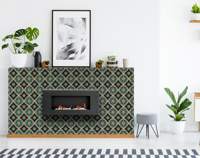 4" X 4" Agean Blue and Green Peel and Stick Tiles