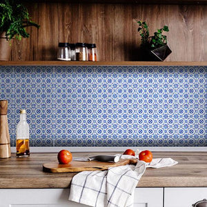 7" X 7" Blue Micro Peel And Stick Removable Tiles