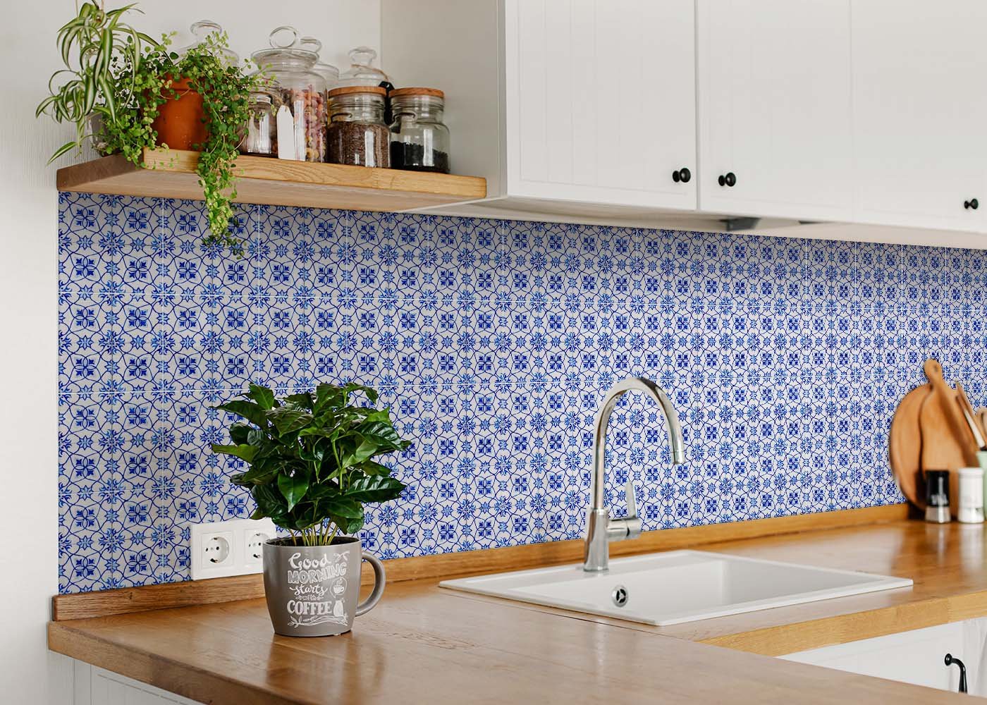 7" X 7" Blue Micro Peel And Stick Removable Tiles