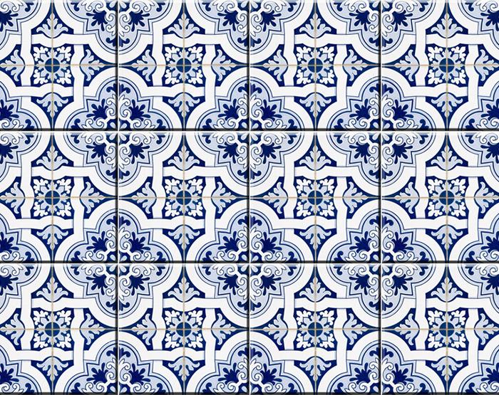 8" X 8" Blue Mia Gia Peel And Stick Removable Tiles