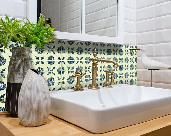 4" X 4" Aegean Orb Removable Peel And Stick Tiles