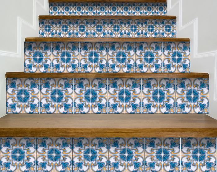 Teal Taupe Sia Removable Peel And Stick Tiles 4" X 4"