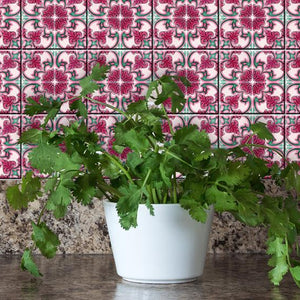 6" X 6" Rosa Pink Lea Removable Peel and Stick Tiles