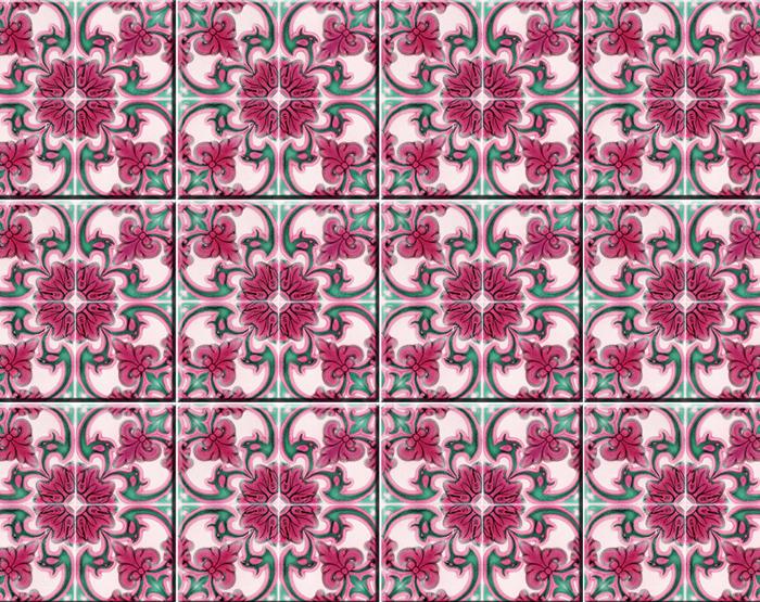 7" X 7" Rosa Pink Lea Removable Peel and Stick Tiles
