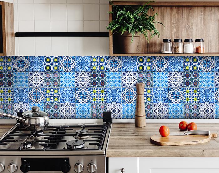 4" X 4" Greta Multi Mosaic Peel And Stick Tiles