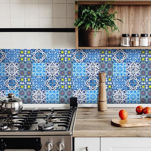 7" X 7" Greta Multi Mosaic Peel and Stick Tiles