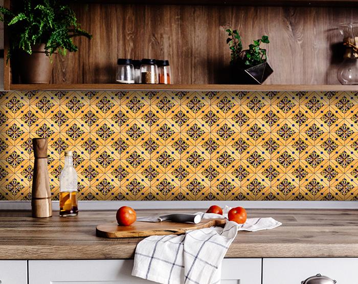 8" X 8" Golden Rio Removable  Peel and Stick Tiles