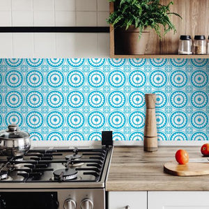 5" X 5" Aqua Gerber Removable Peel and Stick Tiles