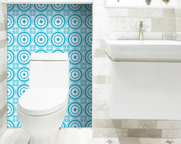 8" X 8" Aqua Gerber Removable Peel and Stick Tiles