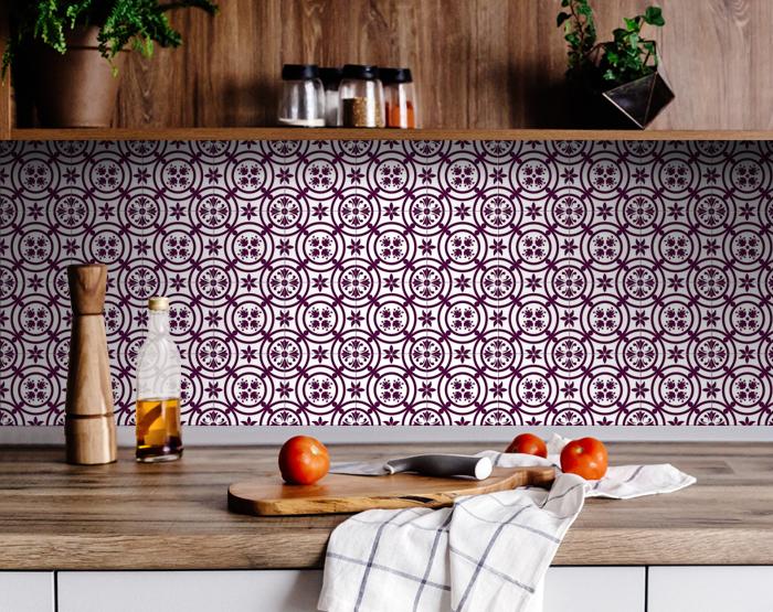 Merlot Lisa Removable Peel and Stick Tiles - 6" x 6"