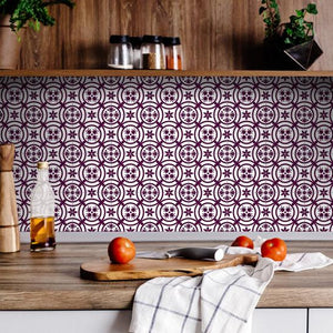 Merlot Lisa Removable Peel and Stick Tiles - 6" x 6"