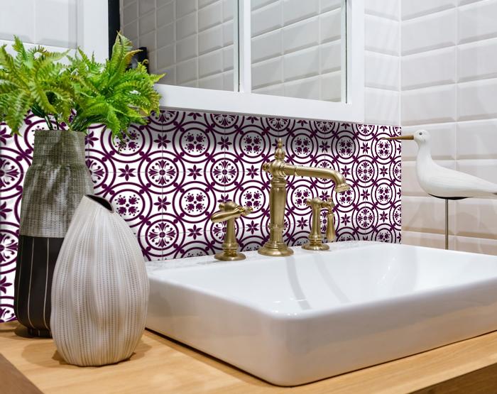 Merlot Lisa Removable Peel and Stick Tiles - 6" x 6"