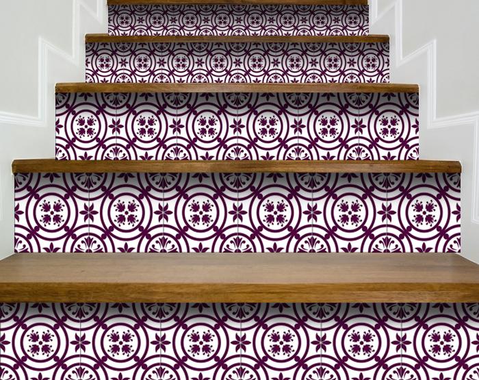 Merlot Lisa Removable Peel and Stick Tiles - 6" x 6"