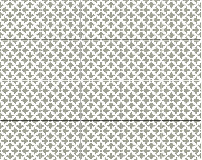 6" X 6" Sage Gray Fleur Removable Peel and Stick Tiles