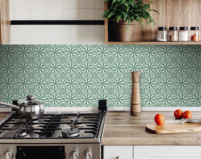 7" X 7" Glenda Sage  Removable Peel and Stick Tiles