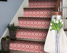 Brick Red And White Scroll Peel and Stick Removable Tiles - 5