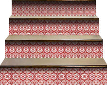 Brick Red And White Scroll Peel and Stick Removable Tiles - 5