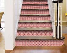 Brick Red And White Scroll Peel and Stick Removable Tiles - 5