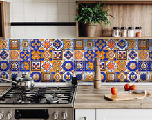 Blue and Gold Celestial Mosaic Peel and Stick Removable Tiles - 4