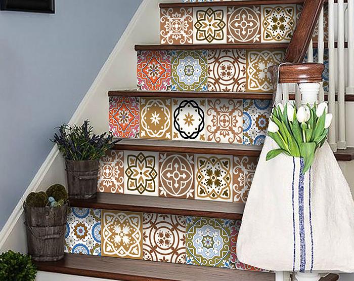 4" x 4" Snickerdoodle Mosaic Pop Peel and Stick Removable Tiles