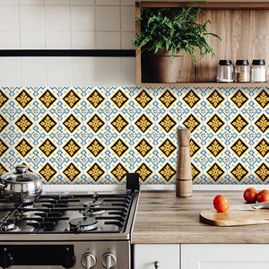 6" x 6" Gold Snowflake Peel and Stick Removable Tiles