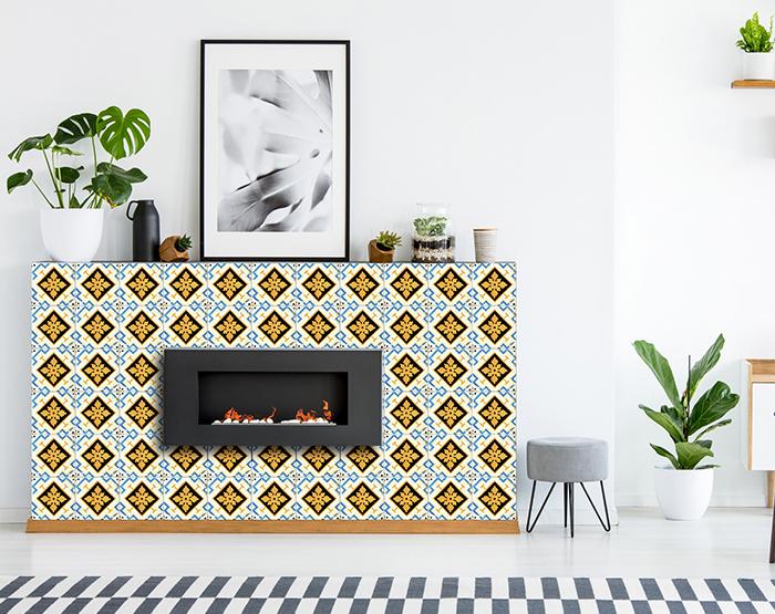 7" x 7" Gold Snowflake Peel and Stick Removable Tiles