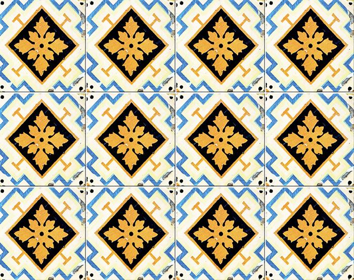 8" x 8" Gold Snowflake Peel and Stick Removable Tiles