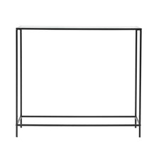 Minimalist Clear Glass and Black Console Table