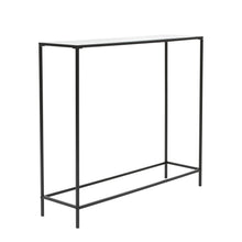 Minimalist Clear Glass and Black Console Table