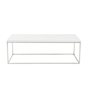 White and Chrome High Gloss Coffee Table