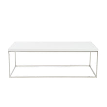 White and Chrome High Gloss Coffee Table